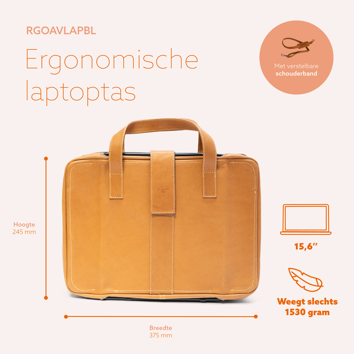 R-Go Viva 15.6″ Laptoptas (bruin)