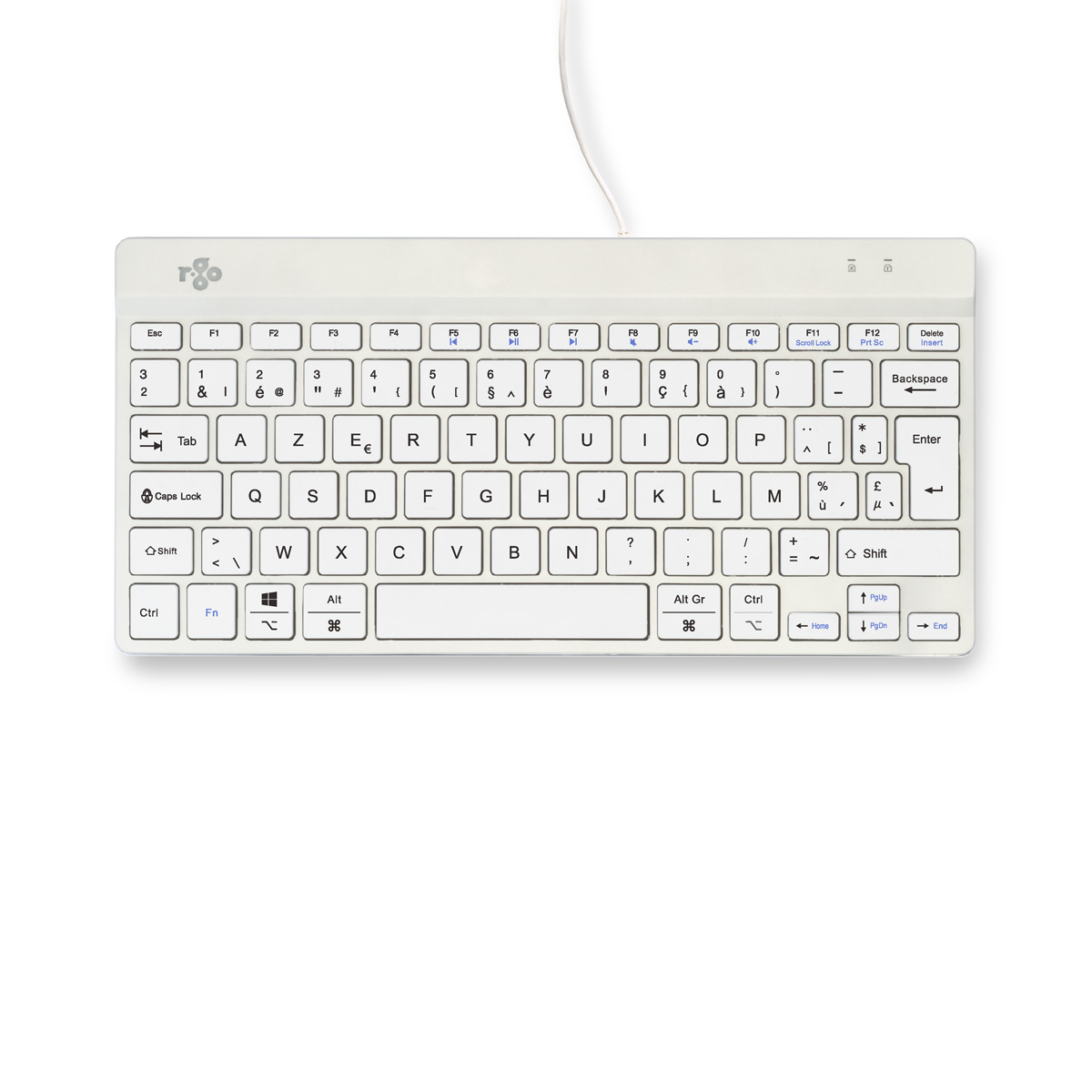 R-Go Compact Break (biała, przewodowa, AZERTY – BE)