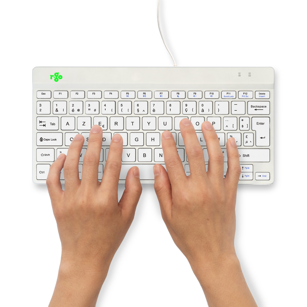 R-Go Compact Break (biała, przewodowa, AZERTY – BE)