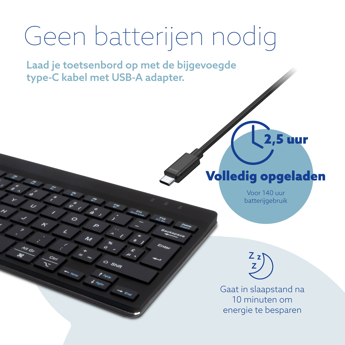 R-Go Compact Break (zwart, draadloos, AZERTY – BE)