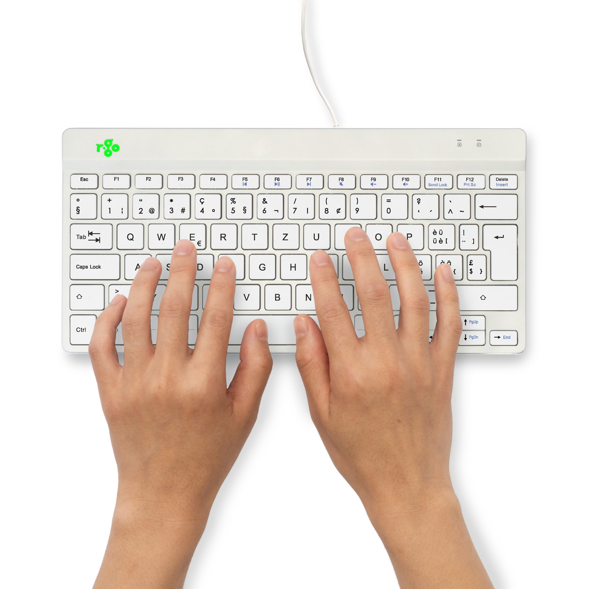 R-Go Compact Break (wit, bedraad, QWERTZ – CH)
