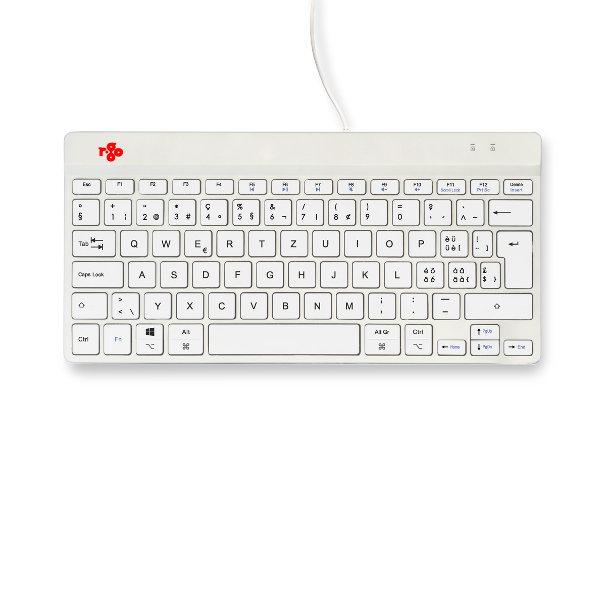R-Go Compact Break (wit, bedraad, QWERTZ – CH)