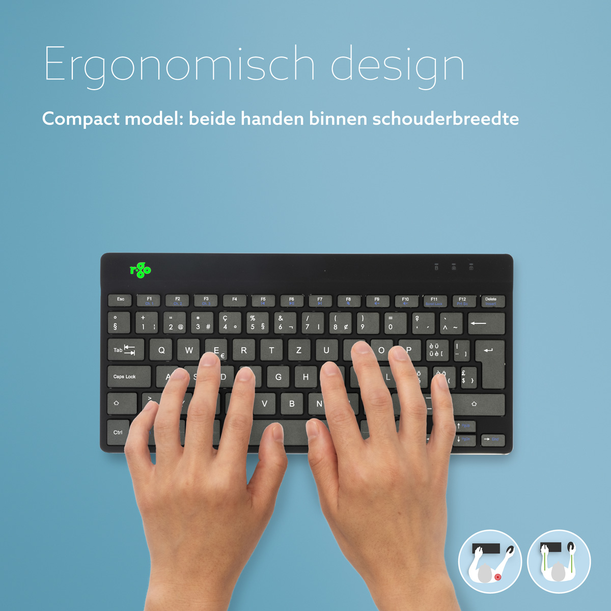 R-Go Compact Break (zwart, draadloos, QWERTZ – CH)