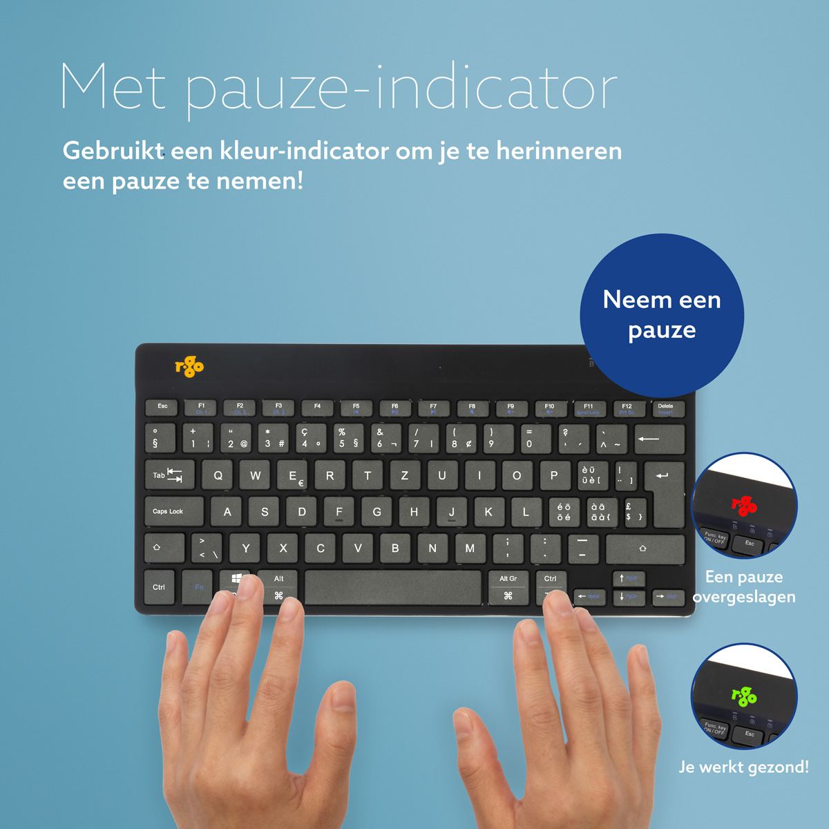 R-Go Compact Break (zwart, draadloos, QWERTZ – CH)