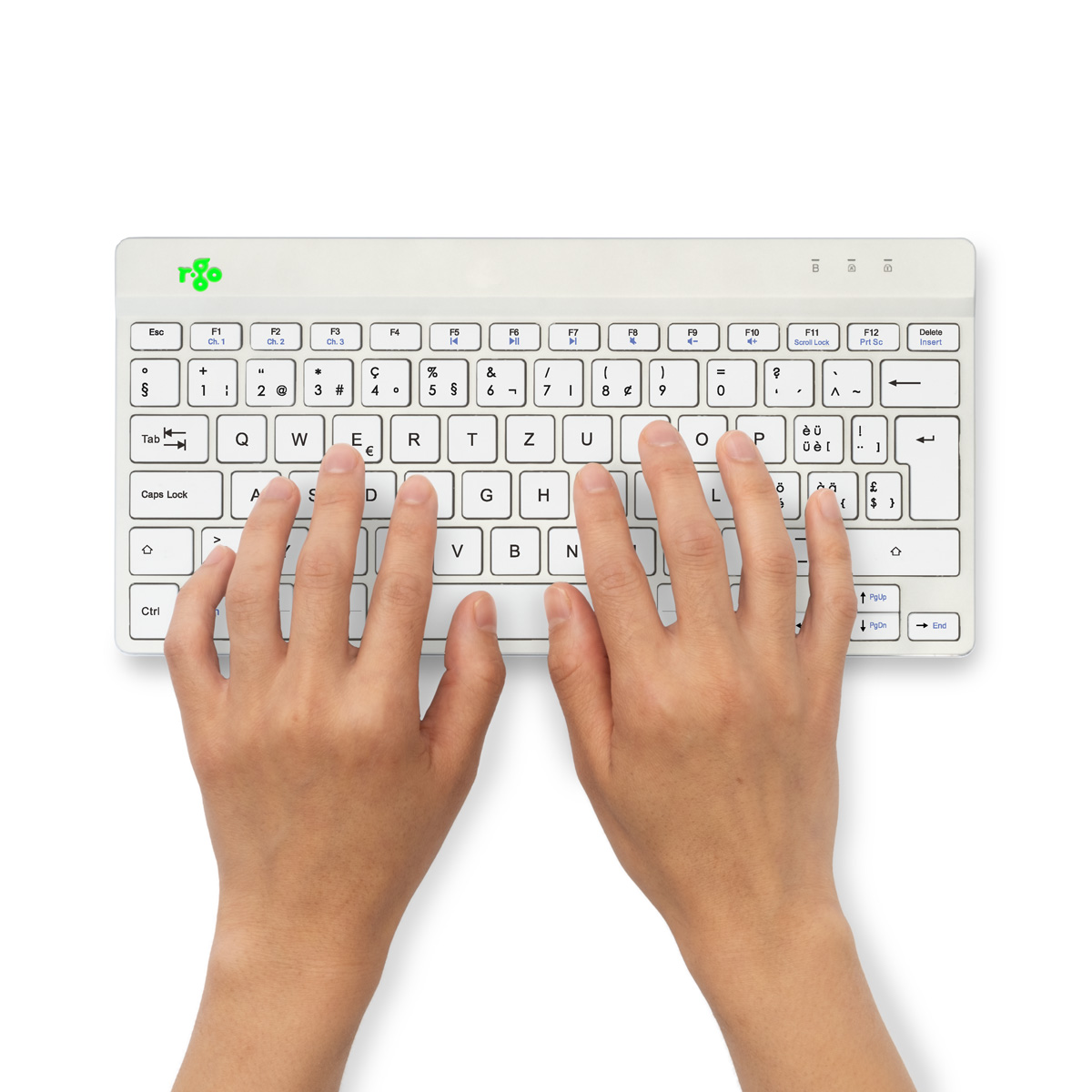 R-Go Compact Break (wit, draadloos, QWERTZ – CH)