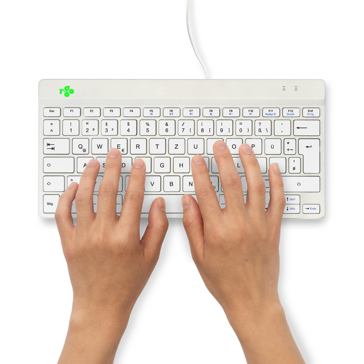 R-Go Compact Break (wit, bedraad, QWERTZ – DE)