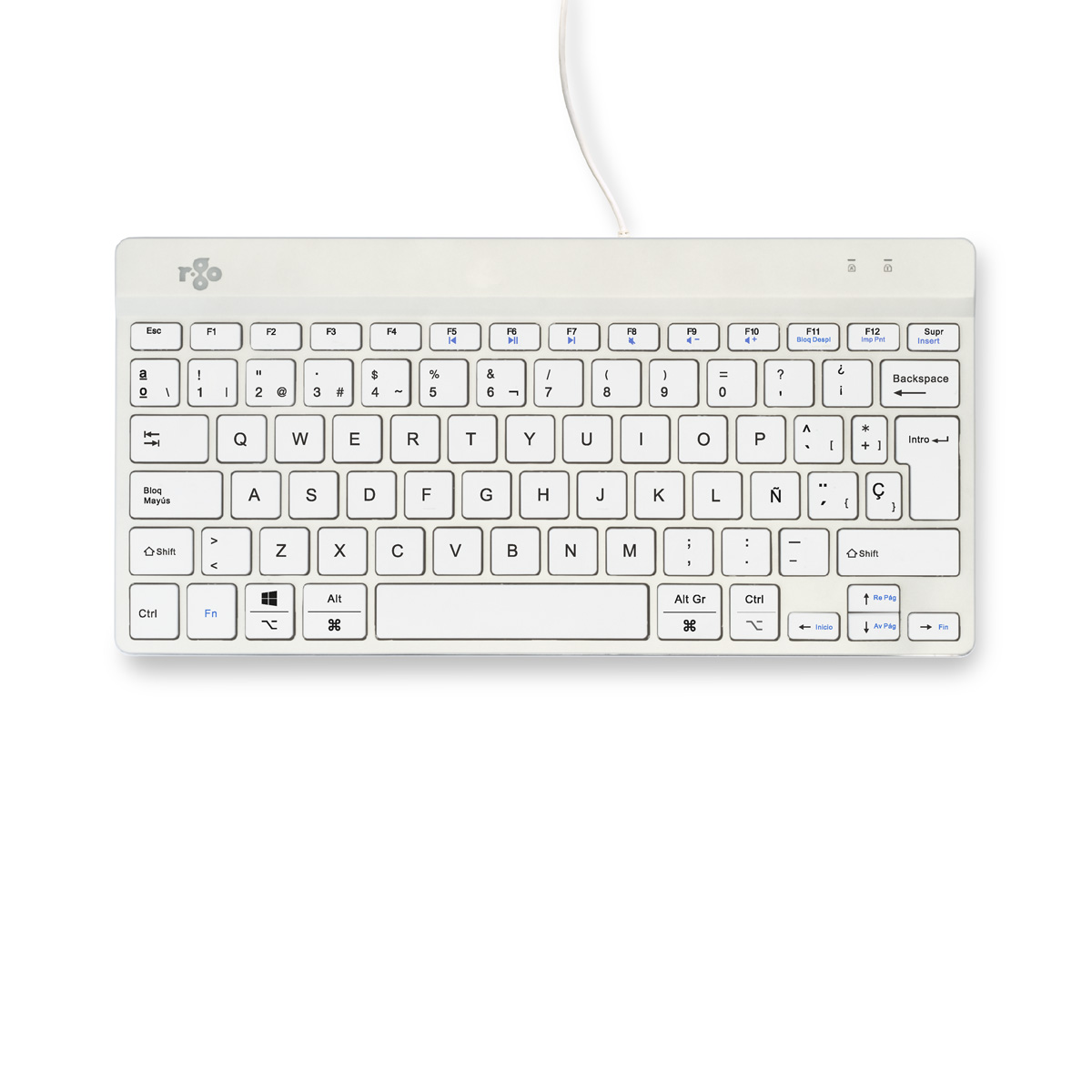 R-Go Compact Break (wit, bedraad, QWERTY – ES)