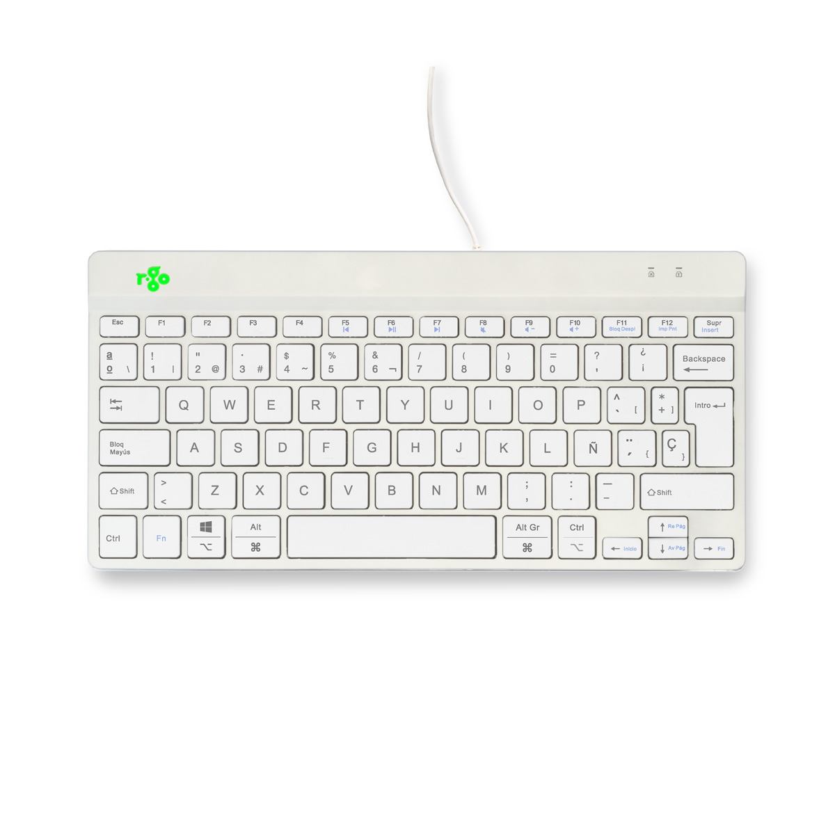 R-Go Compact Break (wit, bedraad, QWERTY – ES)