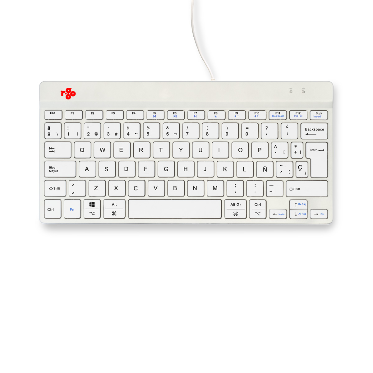 R-Go Compact Break (wit, bedraad, QWERTY – ES)
