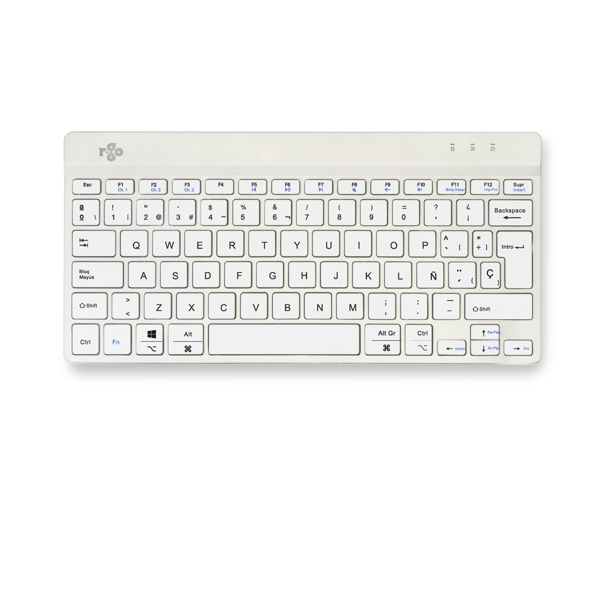 R-Go Compact Break (wit, draadloos, QWERTY – ES)