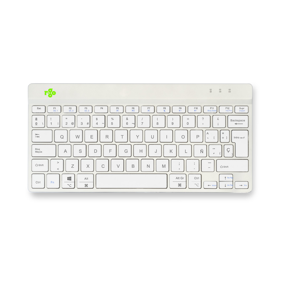 R-Go Compact Break (wit, draadloos, QWERTY – ES)