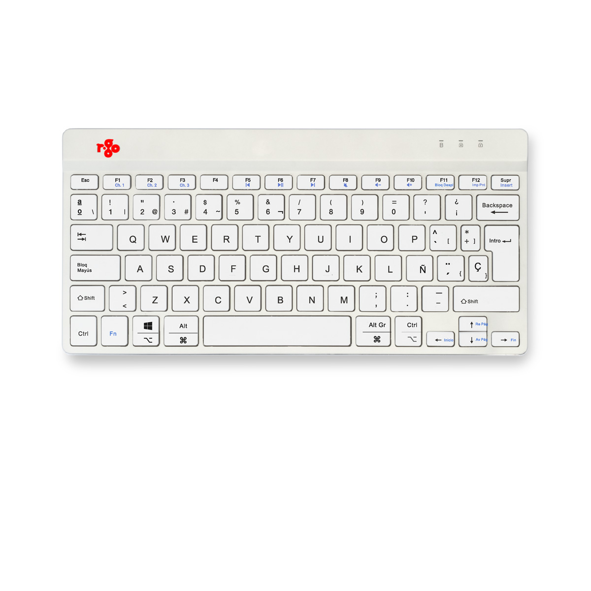 R-Go Compact Break (wit, draadloos, QWERTY – ES)
