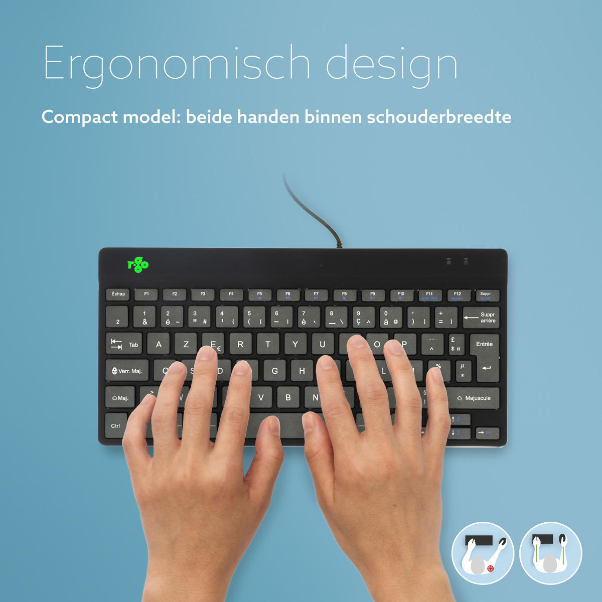 R-Go Compact Break (zwart, bedraad, AZERTY – FR)