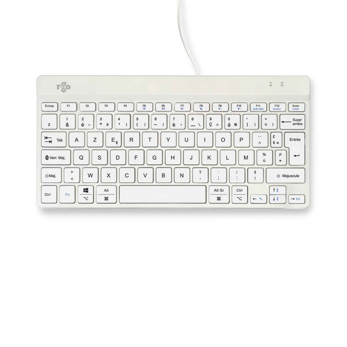 R-Go Compact Break (wit, bedraad, AZERTY – FR)