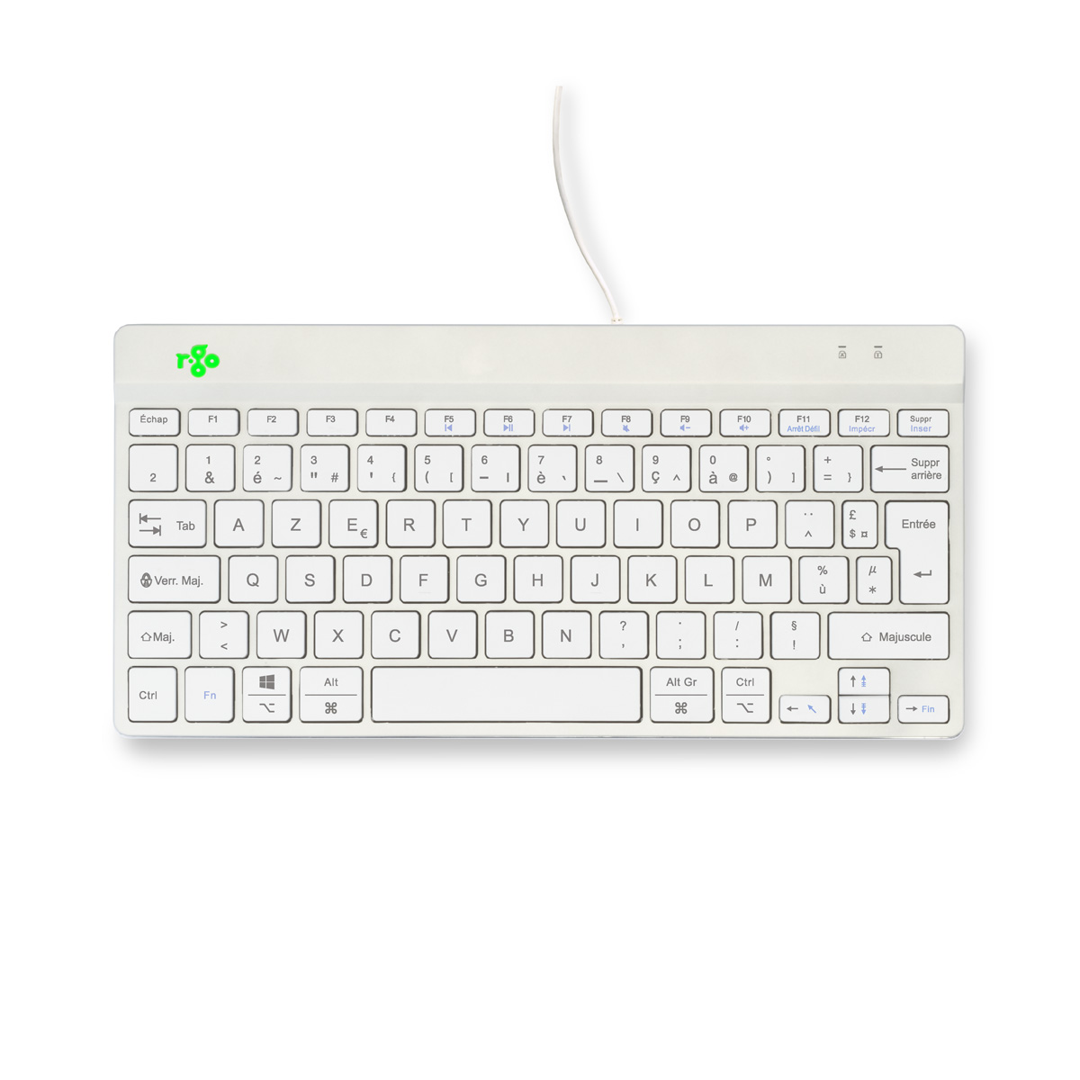 R-Go Compact Break (wit, bedraad, AZERTY – FR)