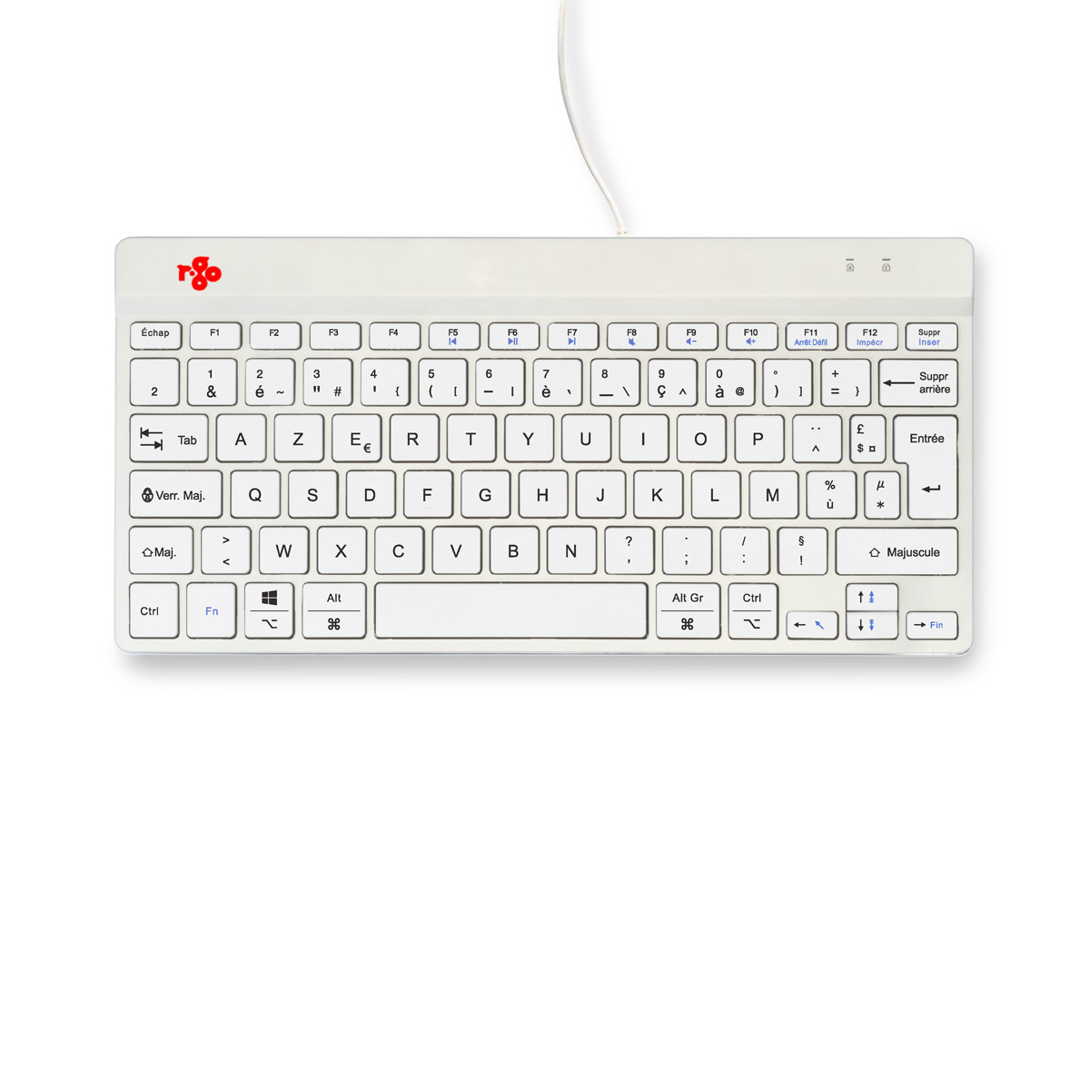R-Go Compact Break (wit, bedraad, AZERTY – FR)