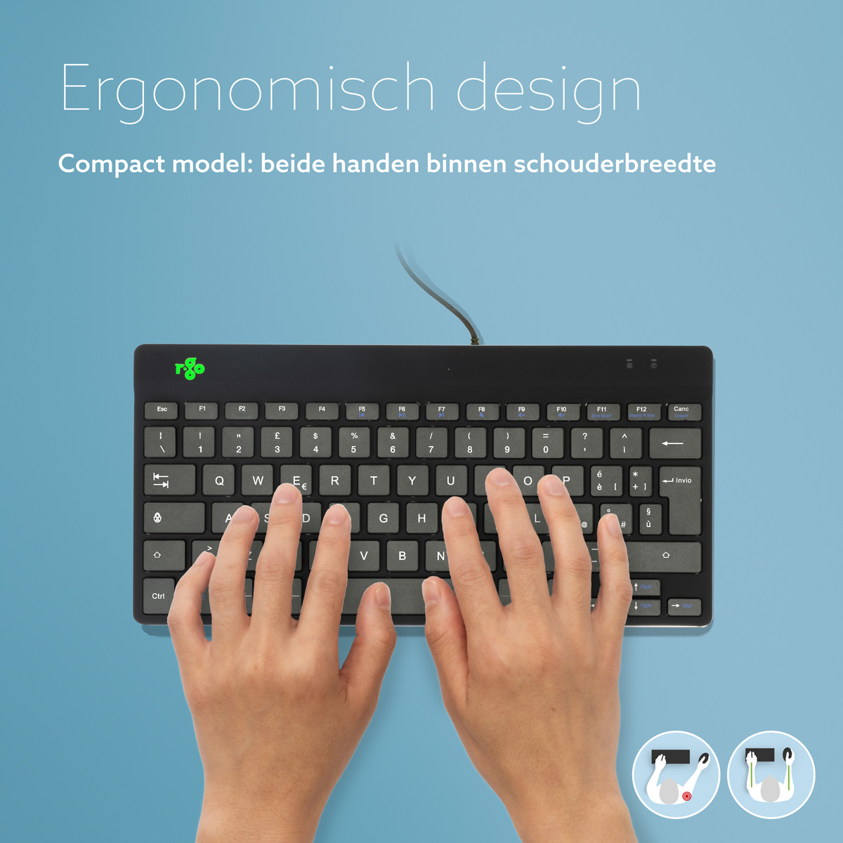 R-Go Compact Break (zwart, bedraad, QWERTY – IT)