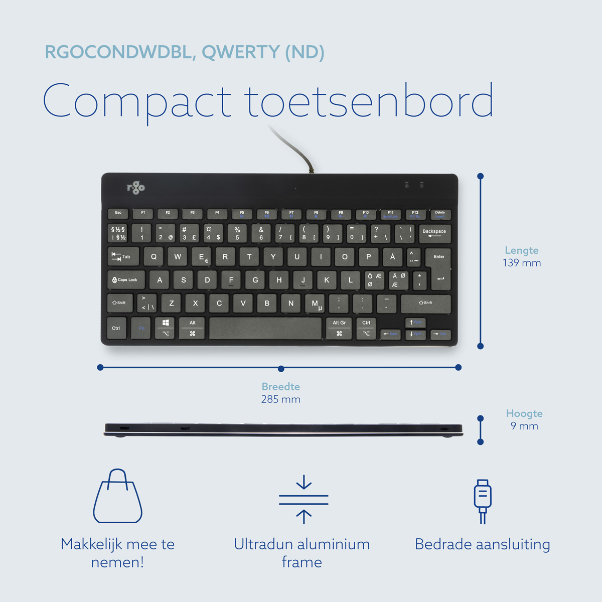 R-Go Compact Break (zwart, bedraad, QWERTY – Nordic)