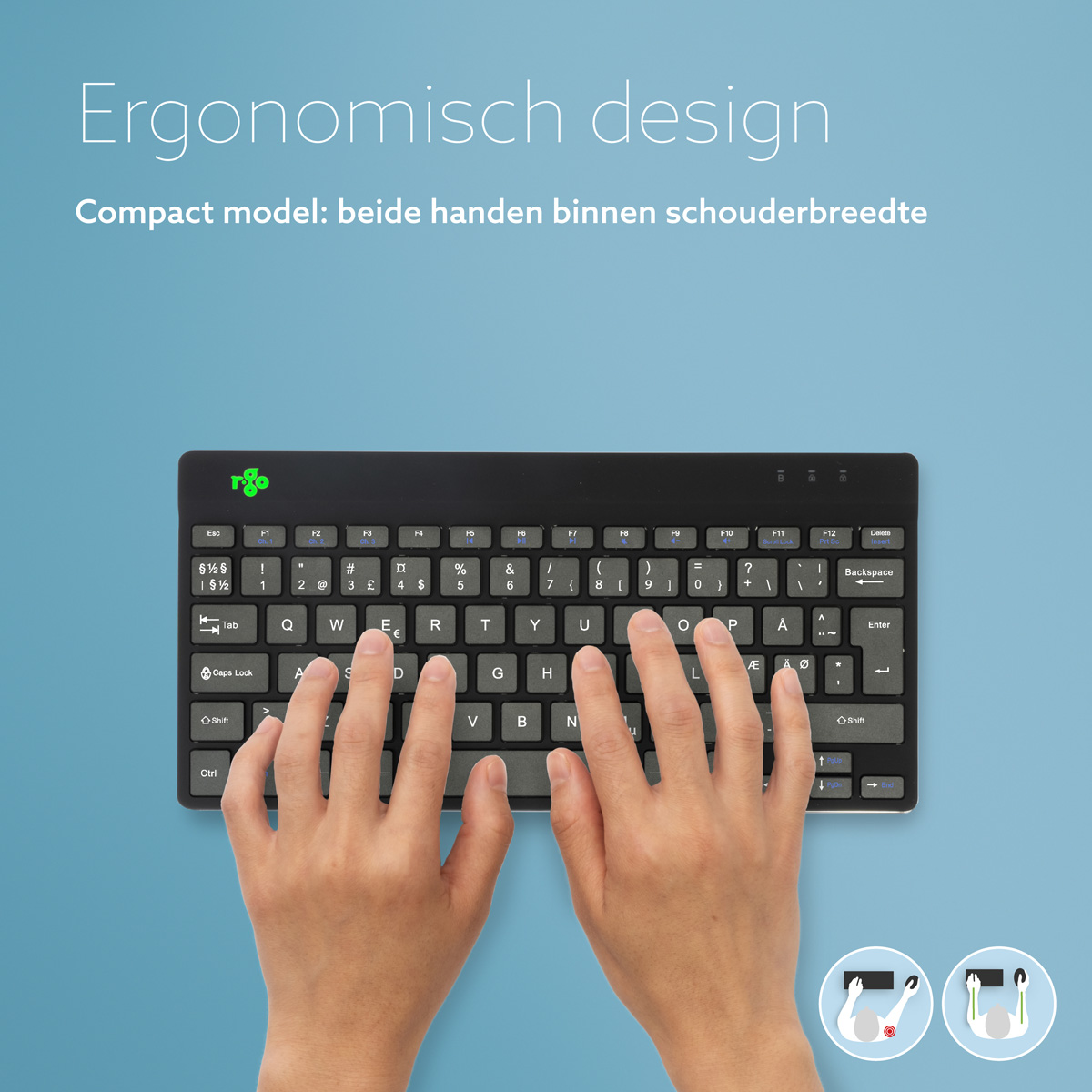 R-Go Compact Break (zwart, draadloos, QWERTY – Nordic)