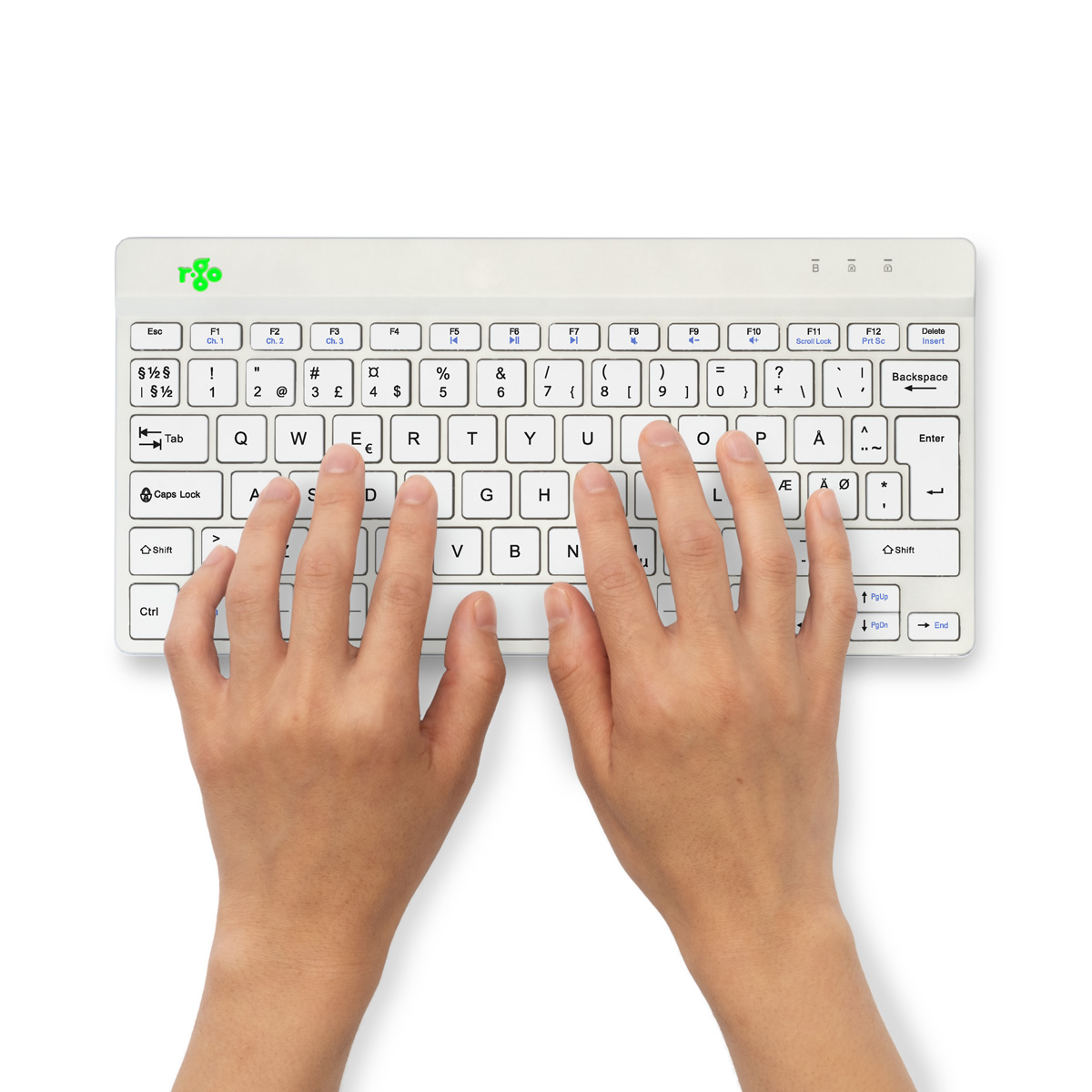 R-Go Compact Break (wit, draadloos, QWERTY – Nordic)