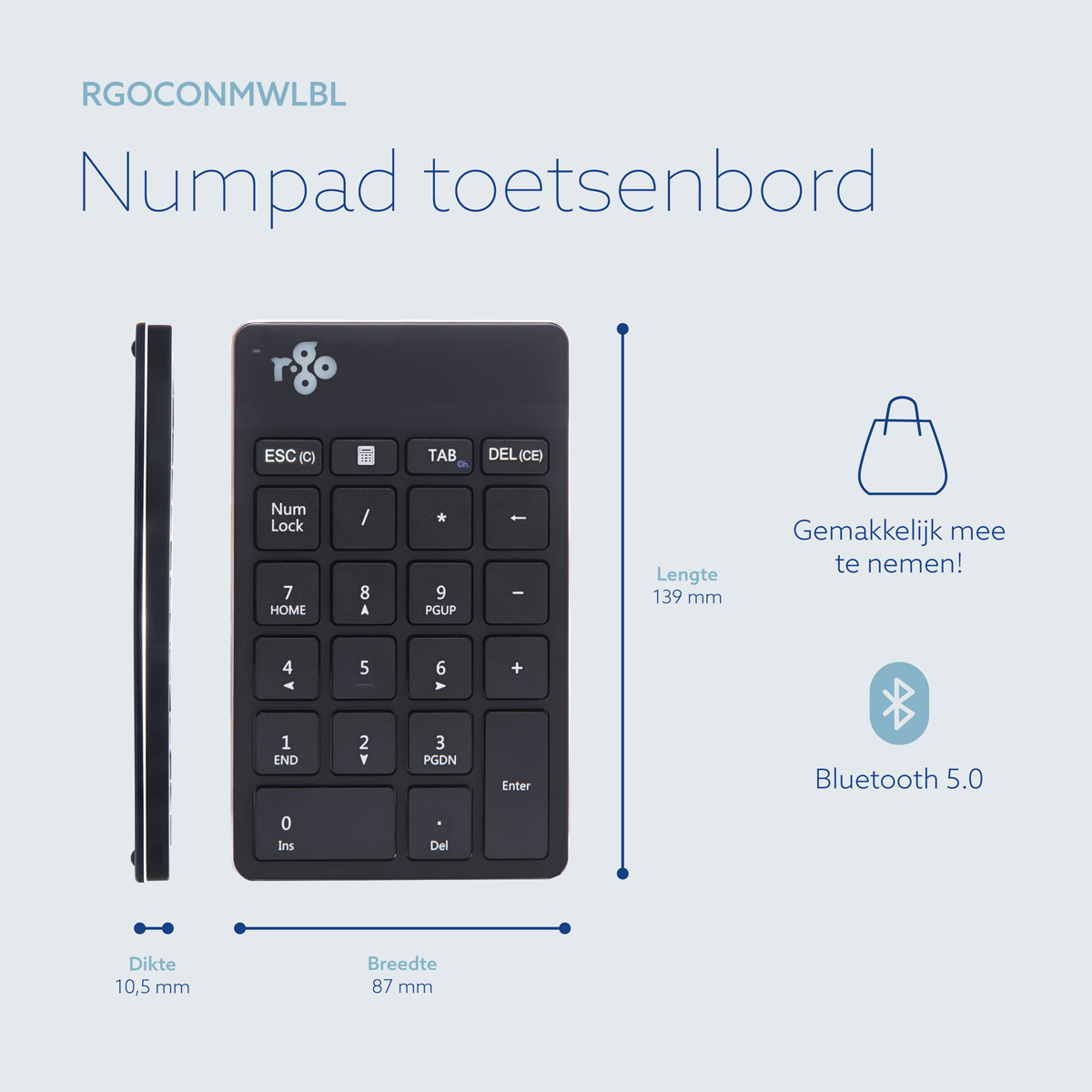 R-Go Numpad Break (zwart, draadloos)