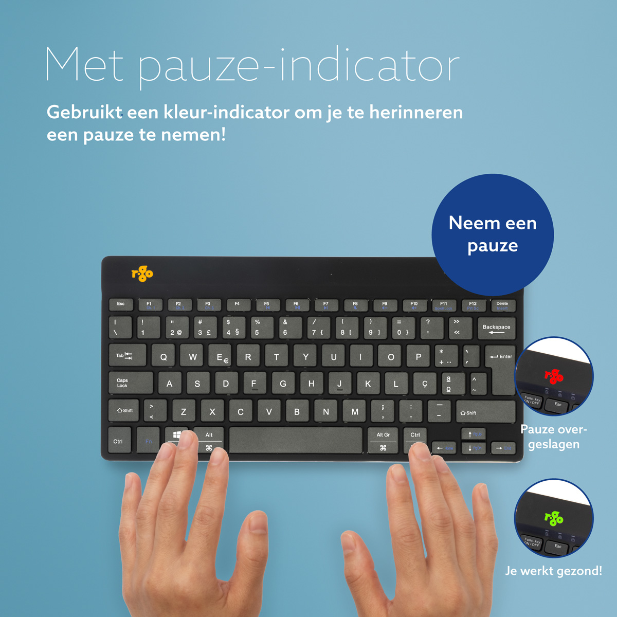 R-Go Compact Break (zwart, draadloos, QWERTY – PT)