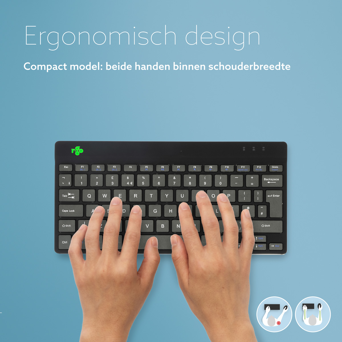 R-Go Compact Break (zwart, draadloos, QWERTY – UK)