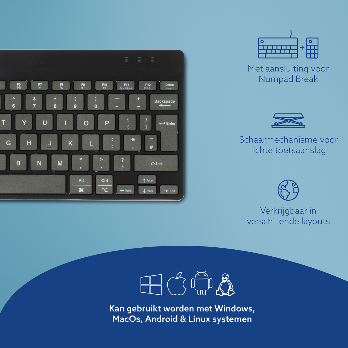 R-Go Compact Break (zwart, draadloos, QWERTY – UK)