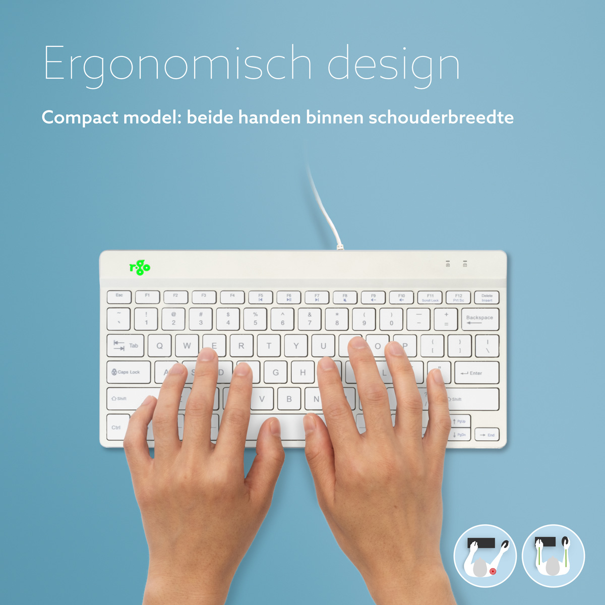R-Go Compact Break (wit, bedraad, QWERTY – US)