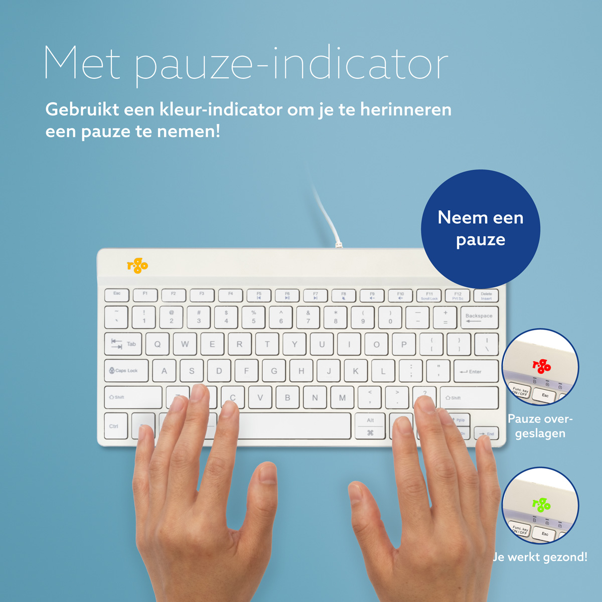 R-Go Compact Break (wit, bedraad, QWERTY – US)