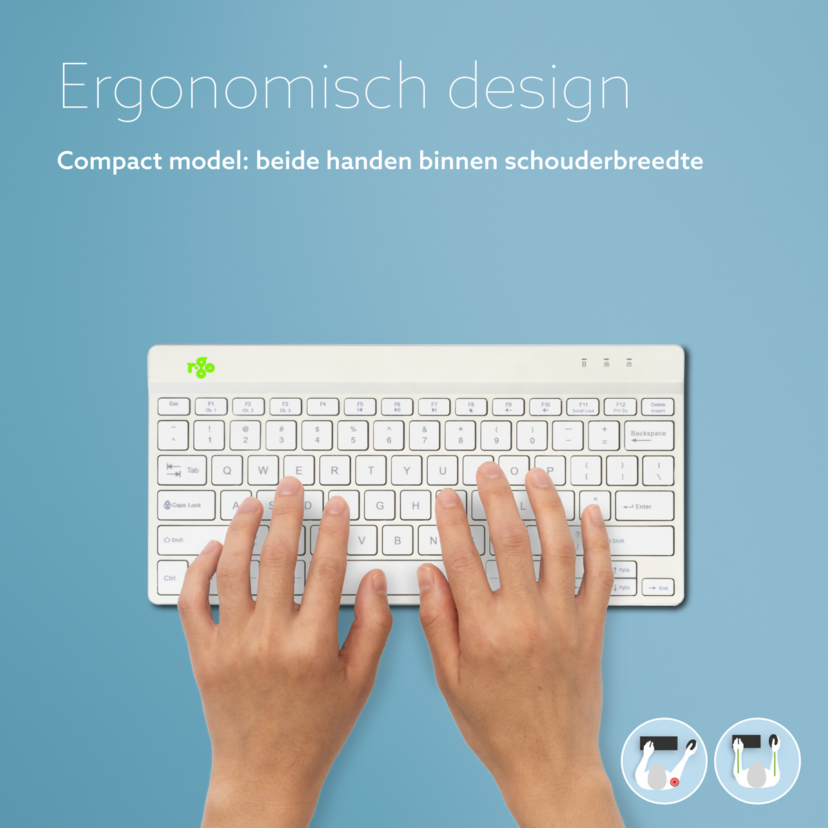 R-Go Compact Break (wit, draadloos, QWERTY – US)