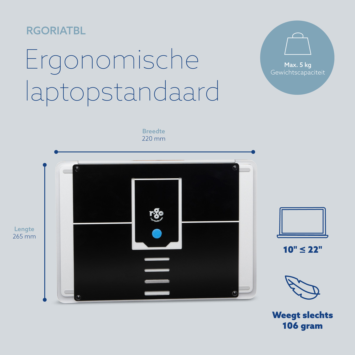 R-Go Riser Attachable Laptopstandaard