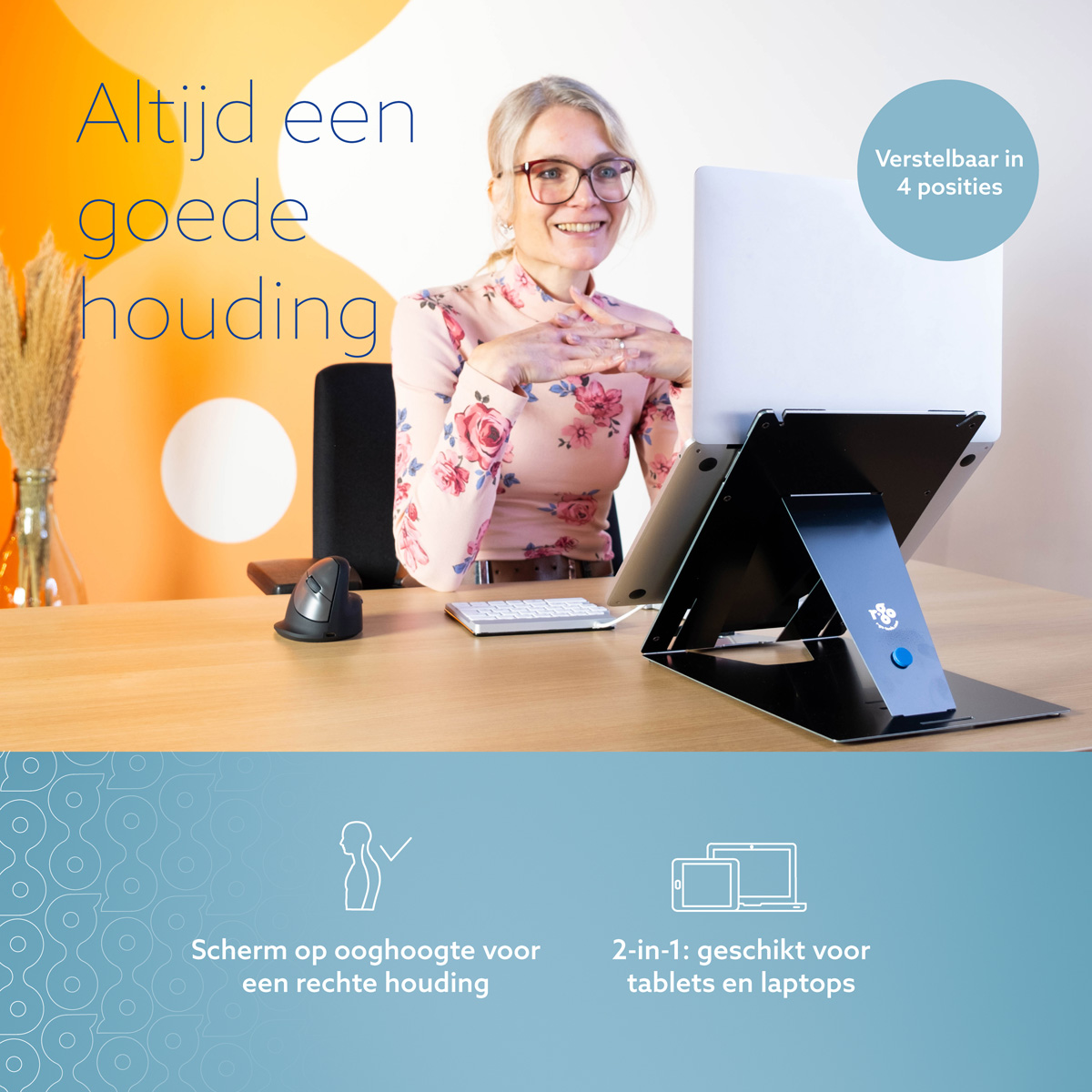 R-Go Riser Duo Tablet en Laptopstandaard