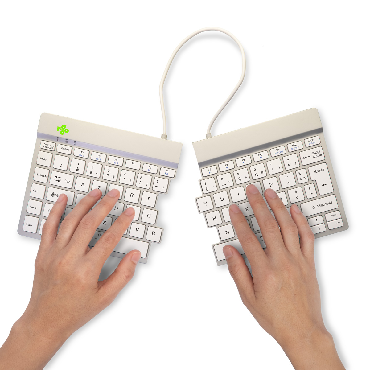 R-Go Split Break versie 2 (wit, draadloos, AZERTY – FR)