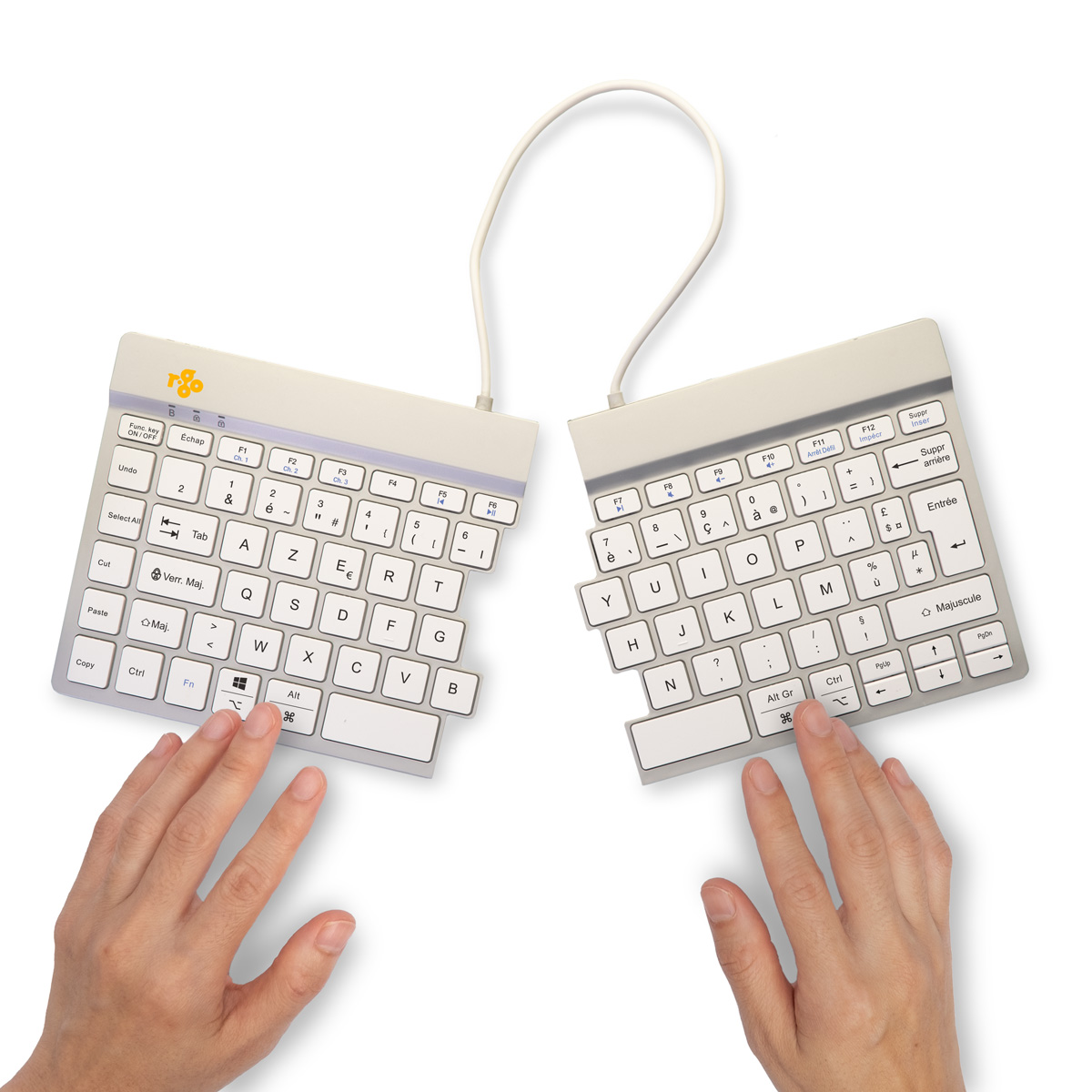 R-Go Split Break versie 2 (wit, draadloos, AZERTY – FR)