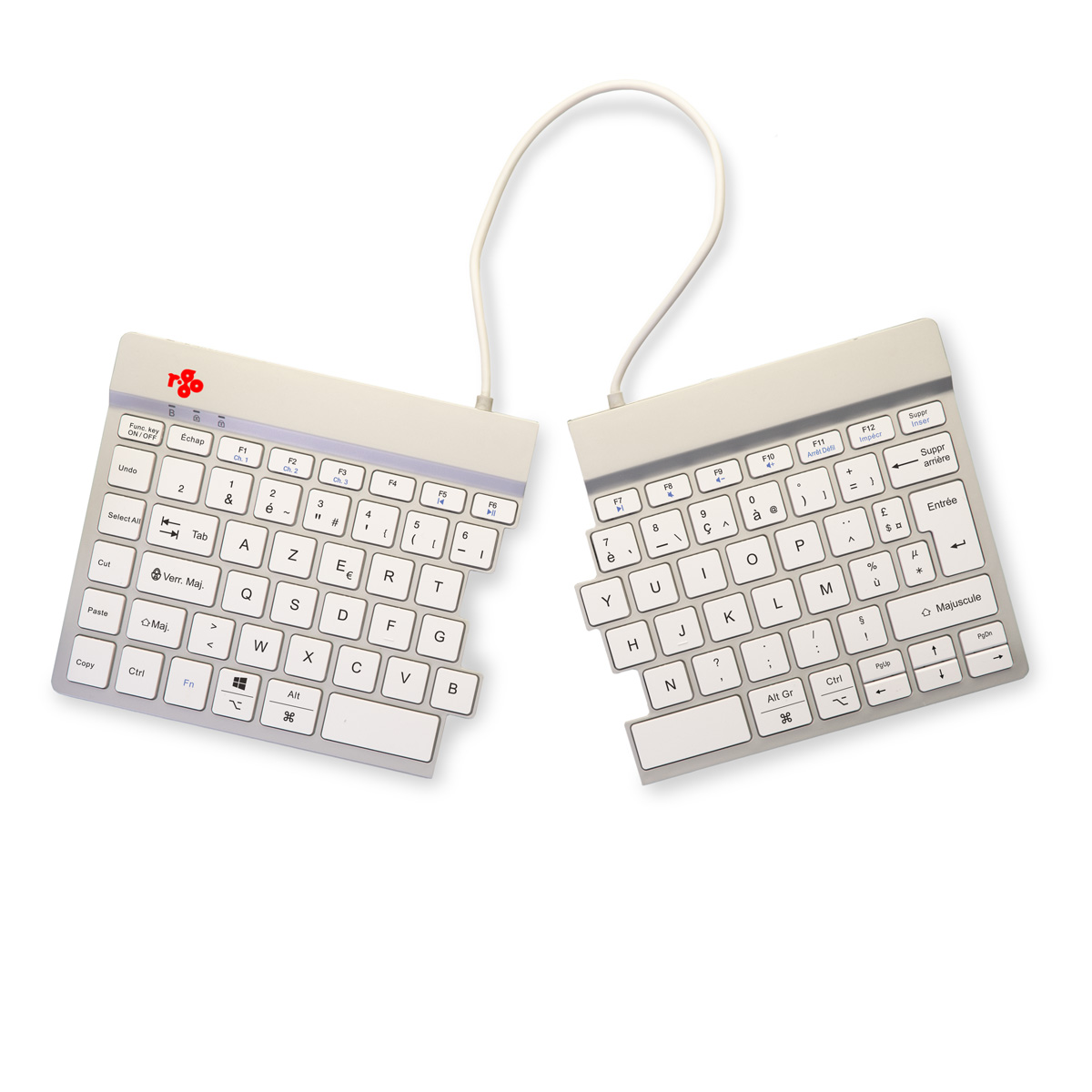 R-Go Split Break versie 2 (wit, draadloos, AZERTY – FR)