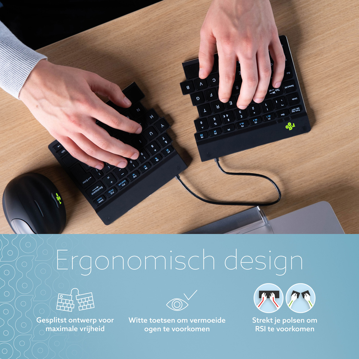 R-Go Split Break versie 2 (zwart, draadloos, QWERTY – IT)