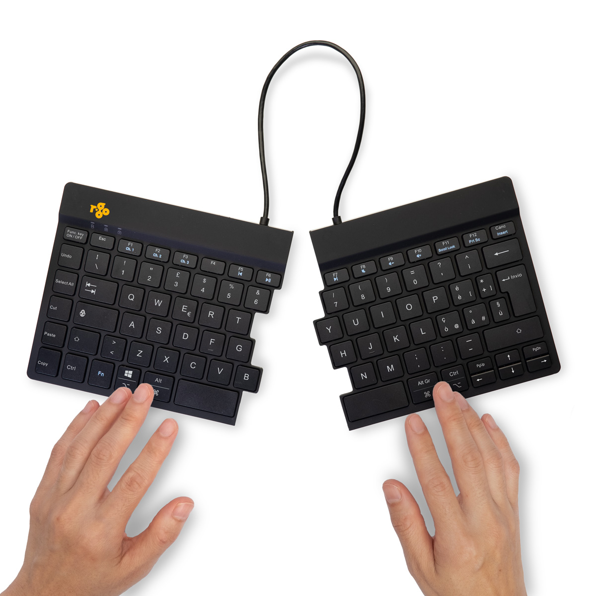 R-Go Split Break versie 2 (zwart, draadloos, QWERTY – IT)