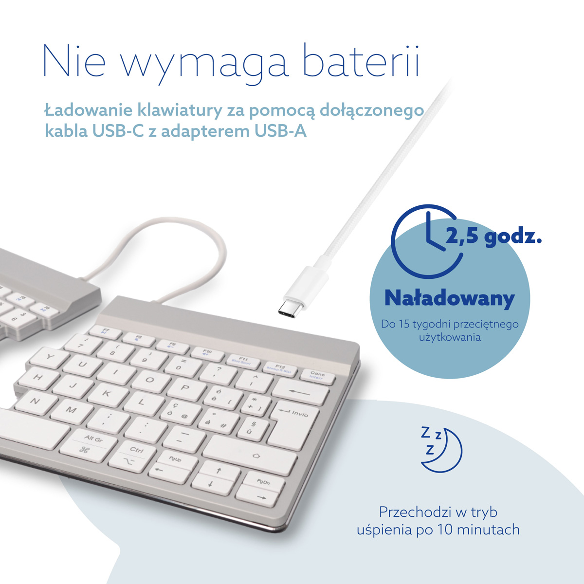 R-Go Split Break versie 2 (wit, draadloos, QWERTY – IT)