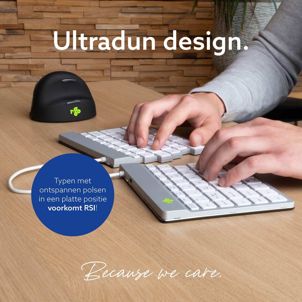 R-Go Split Break versie 2 (wit, draadloos, QWERTY – Nordic)