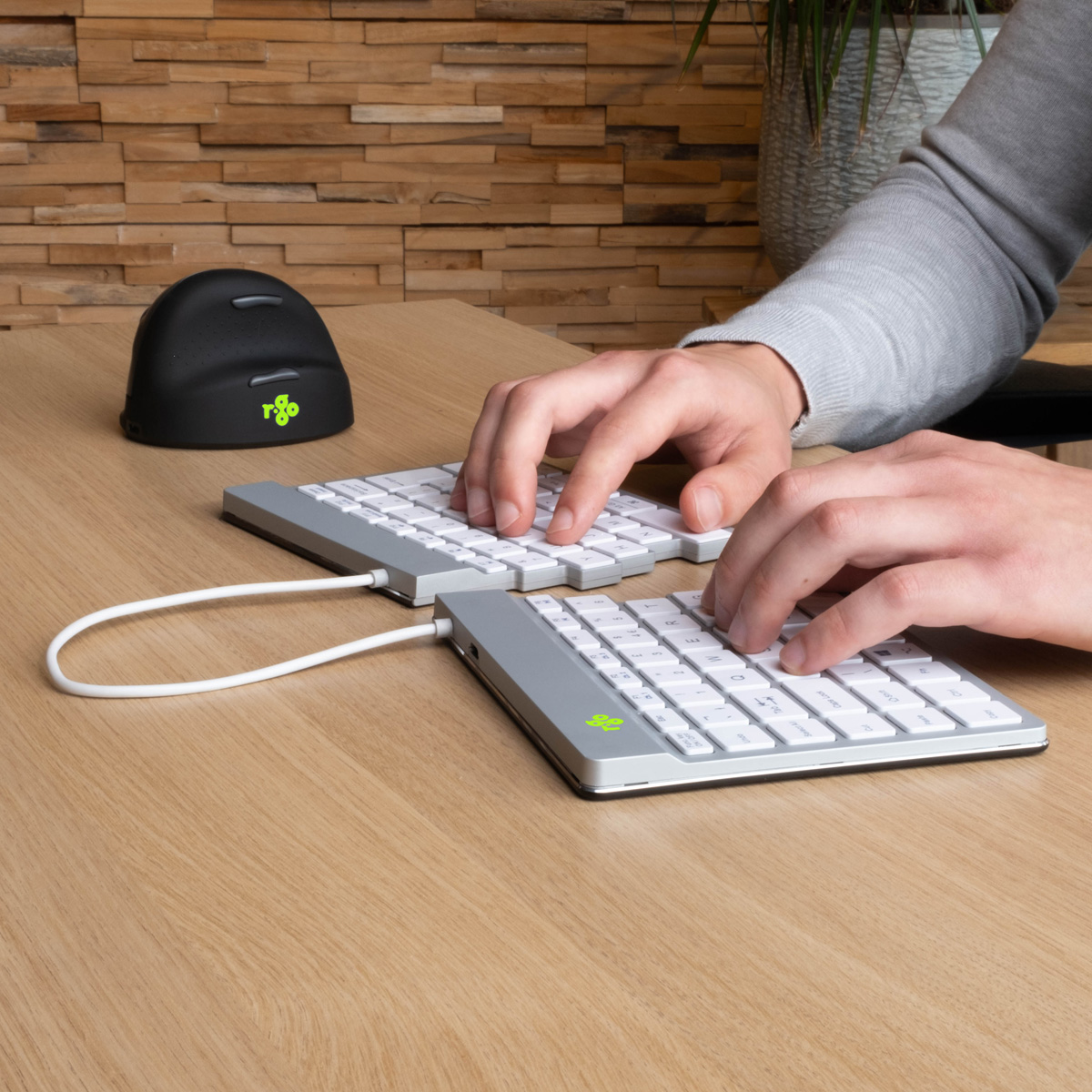 R-Go Split Break versie 2 (wit, draadloos, QWERTY – Nordic)
