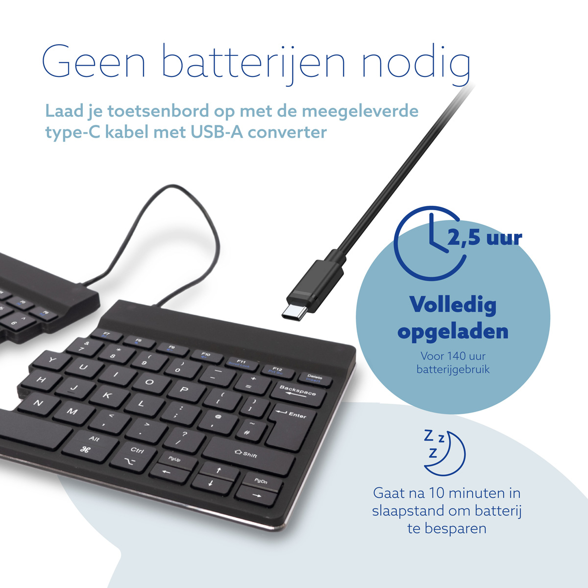 R-Go Split Break versie 2 (zwart, draadloos, QWERTY – UK)
