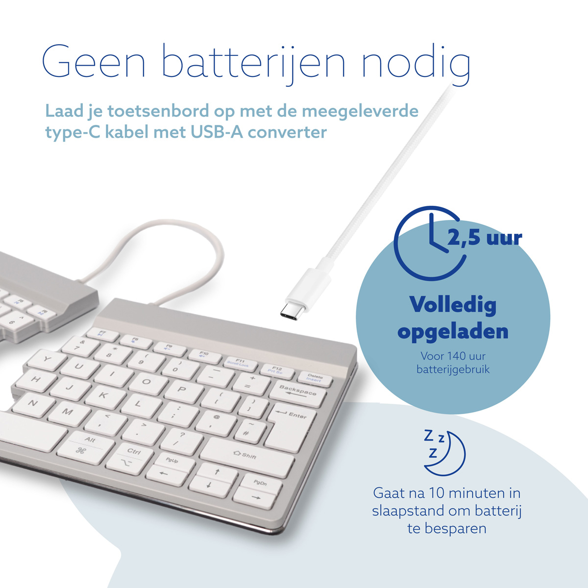 R-Go Split Break versie 2 (wit, draadloos, QWERTY – UK)