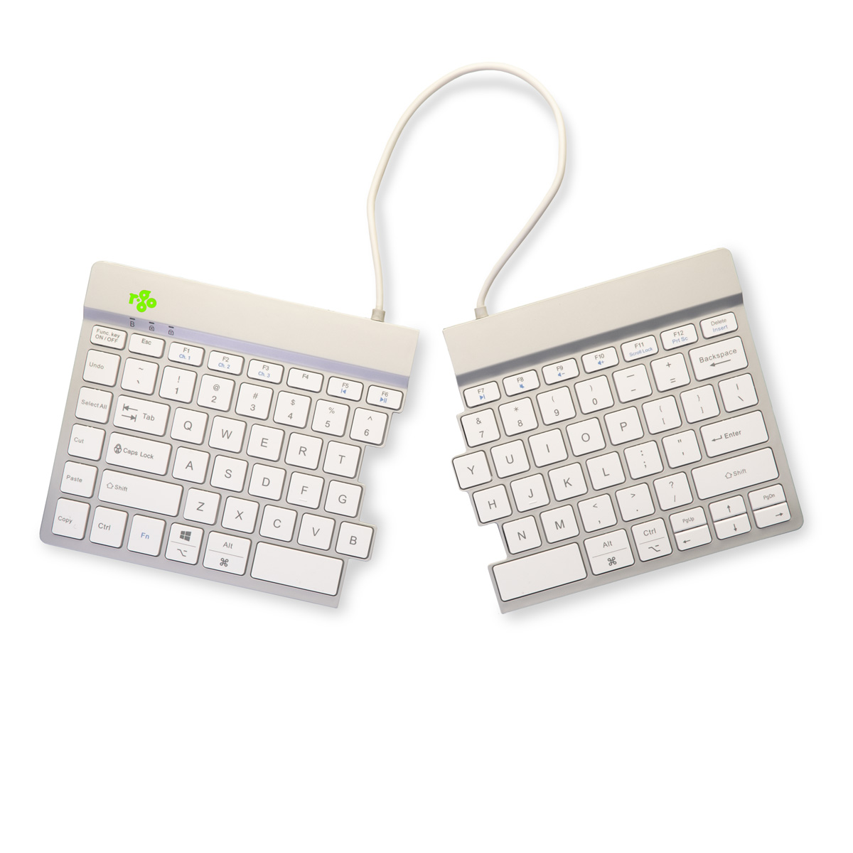 R-Go Split Break versie 2 (wit, draadloos, QWERTY – US)