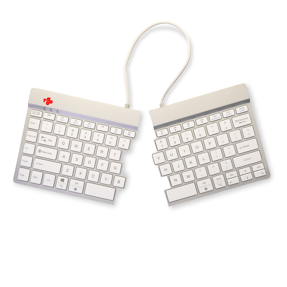 R-Go Split Break versie 2 (wit, draadloos, QWERTY – US)