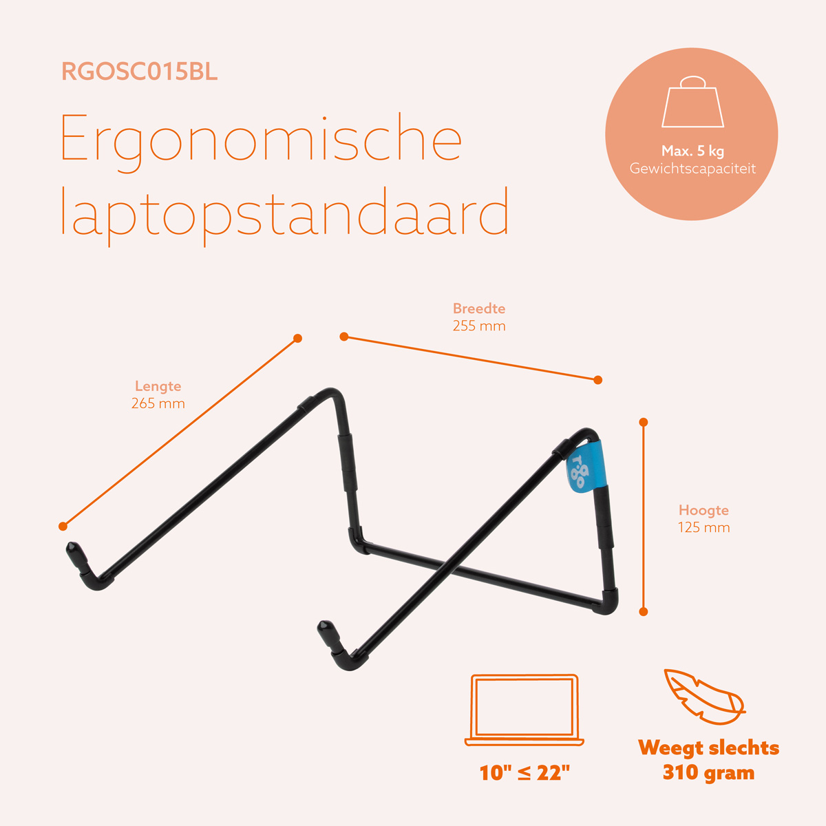 R-Go Steel Travel Laptopstandaard