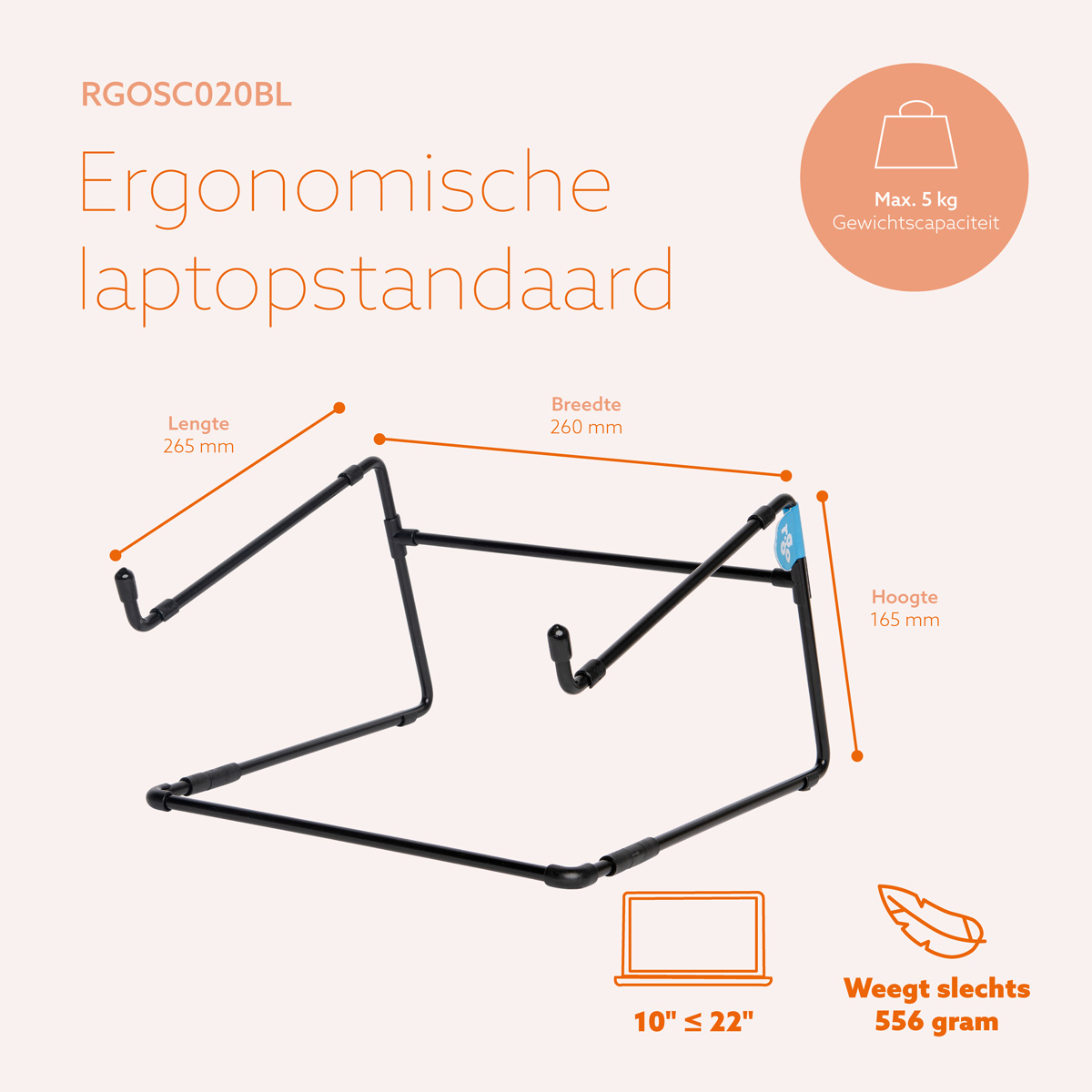 R-Go Steel Office Laptopstandaard