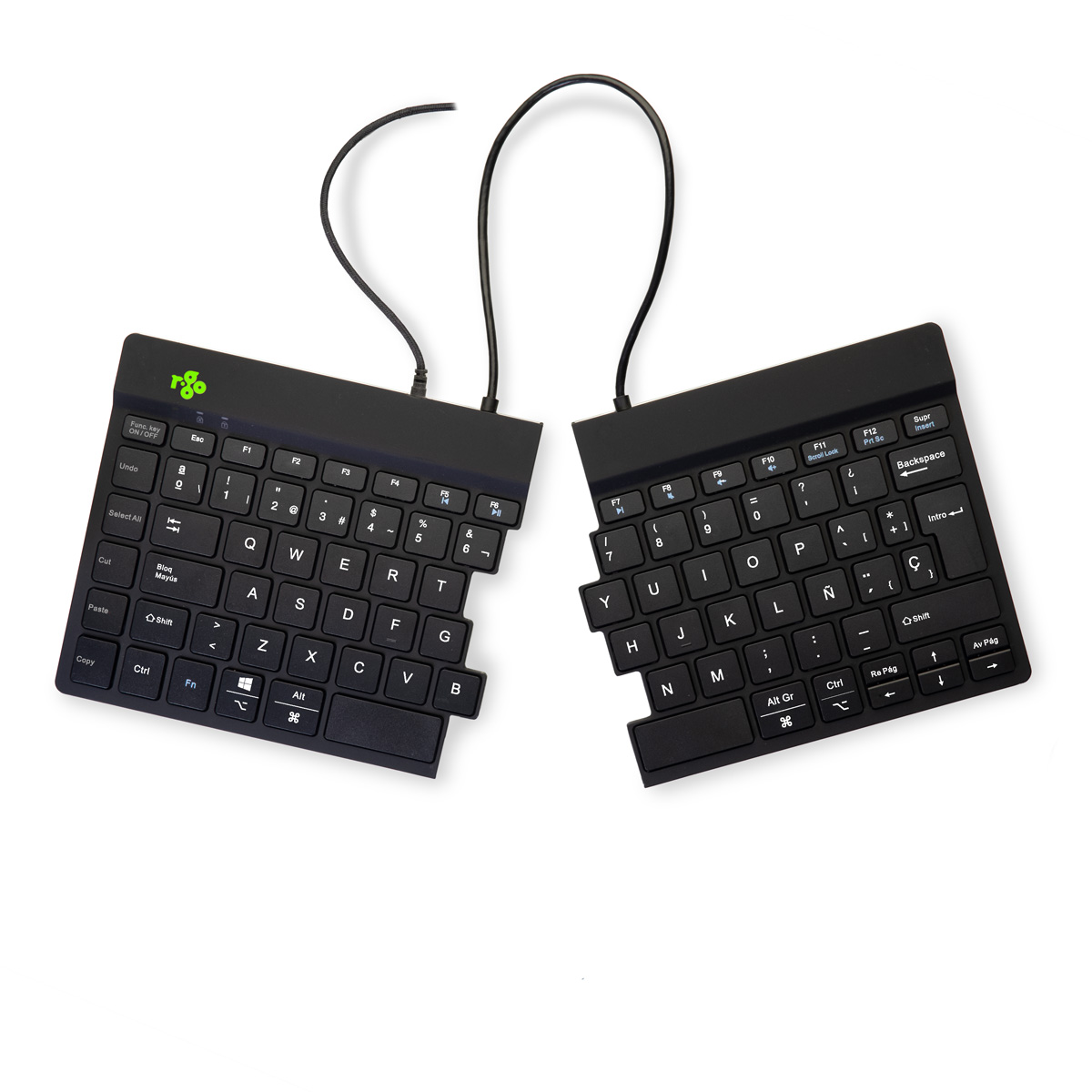 R-Go Split Break (zwart, bedraad, QWERTY – ES)