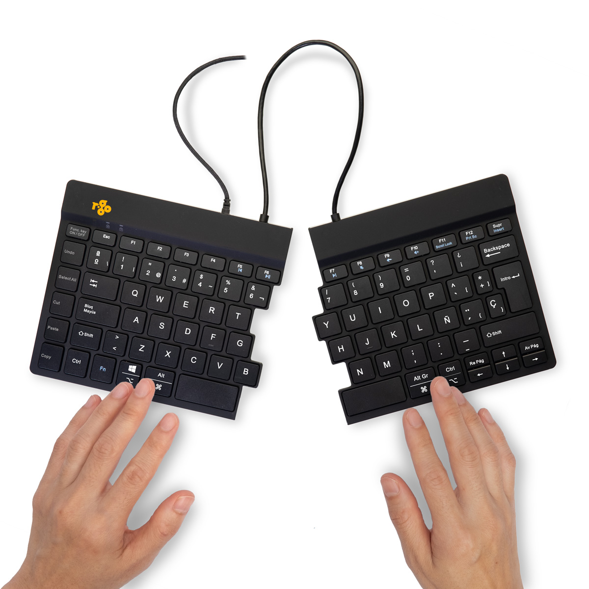 R-Go Split Break (zwart, bedraad, QWERTY – ES)