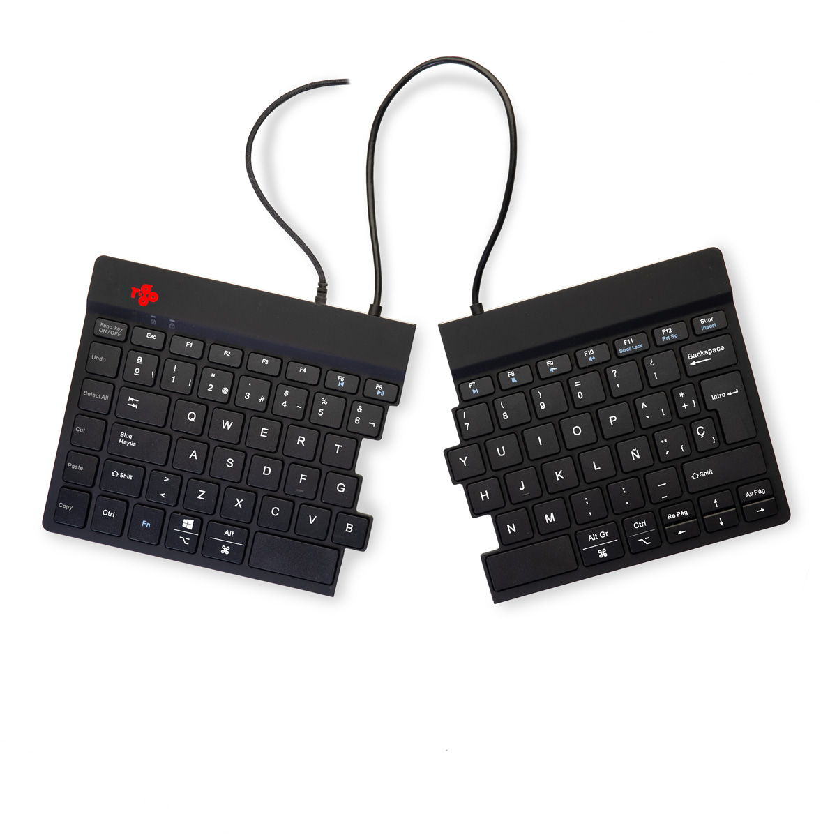 R-Go Split Break (zwart, bedraad, QWERTY – ES)